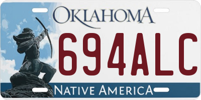 OK license plate 694ALC