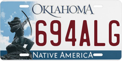 OK license plate 694ALG