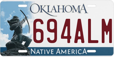 OK license plate 694ALM