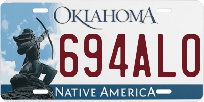 OK license plate 694ALO