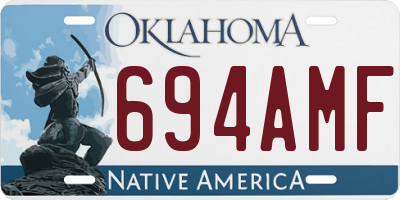 OK license plate 694AMF