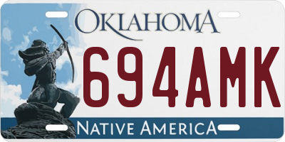 OK license plate 694AMK