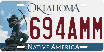 OK license plate 694AMM