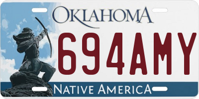 OK license plate 694AMY