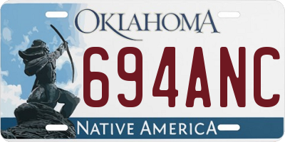 OK license plate 694ANC