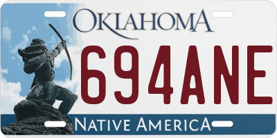 OK license plate 694ANE