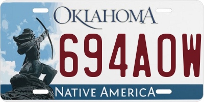 OK license plate 694AOW
