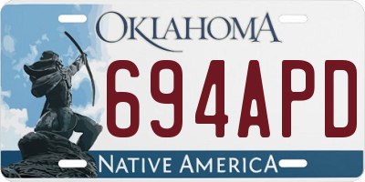 OK license plate 694APD