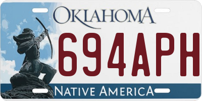 OK license plate 694APH