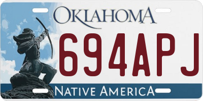 OK license plate 694APJ