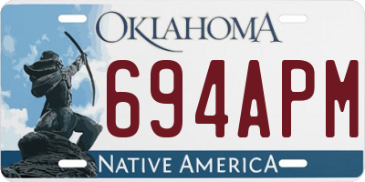 OK license plate 694APM