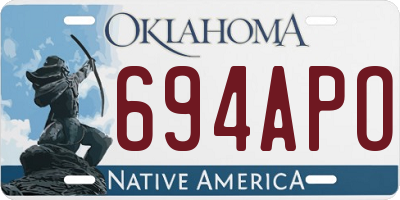 OK license plate 694APO