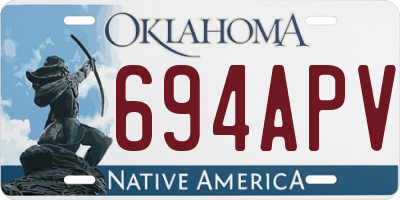 OK license plate 694APV
