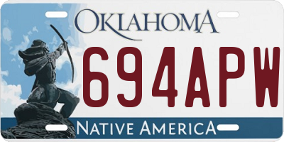 OK license plate 694APW