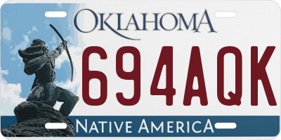 OK license plate 694AQK
