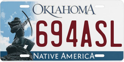 OK license plate 694ASL