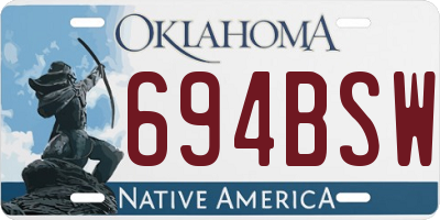 OK license plate 694BSW