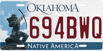 OK license plate 694BWQ