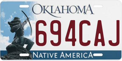 OK license plate 694CAJ