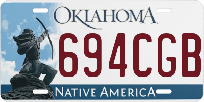 OK license plate 694CGB