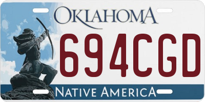 OK license plate 694CGD