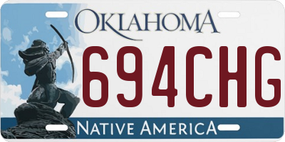 OK license plate 694CHG