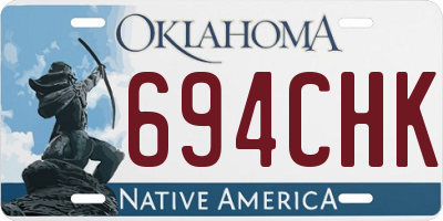 OK license plate 694CHK