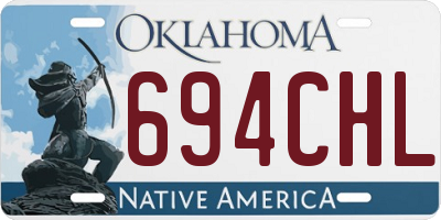 OK license plate 694CHL