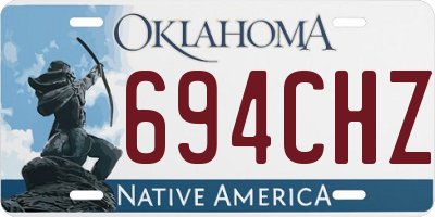 OK license plate 694CHZ