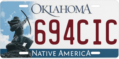 OK license plate 694CIC