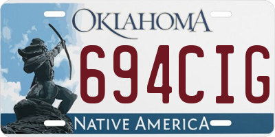 OK license plate 694CIG
