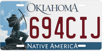 OK license plate 694CIJ