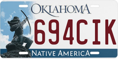 OK license plate 694CIK