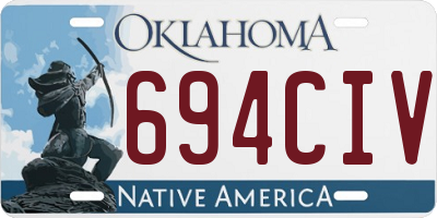 OK license plate 694CIV