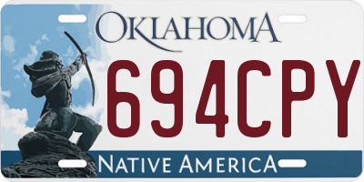 OK license plate 694CPY