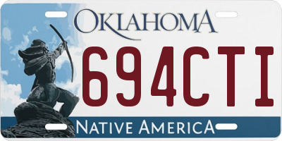 OK license plate 694CTI