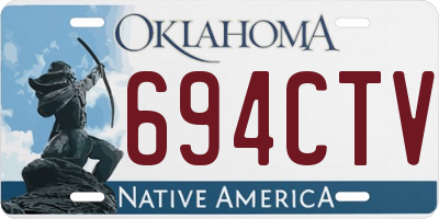 OK license plate 694CTV