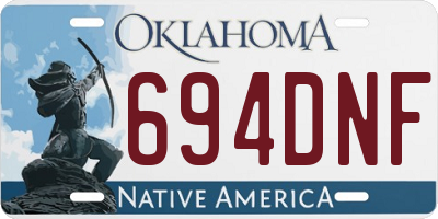 OK license plate 694DNF