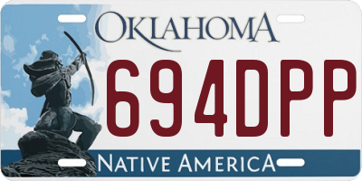 OK license plate 694DPP