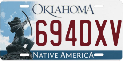 OK license plate 694DXV