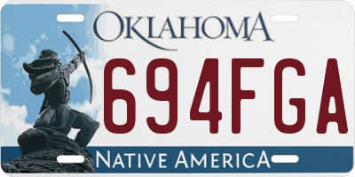 OK license plate 694FGA