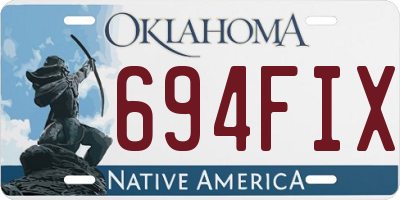 OK license plate 694FIX