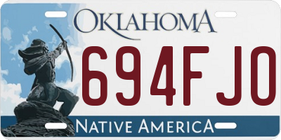 OK license plate 694FJO