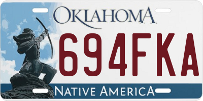 OK license plate 694FKA