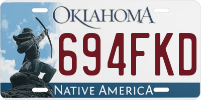 OK license plate 694FKD