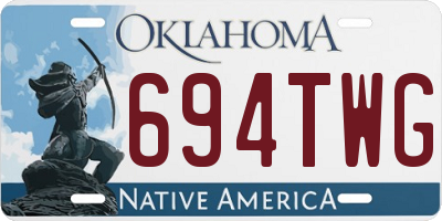 OK license plate 694TWG