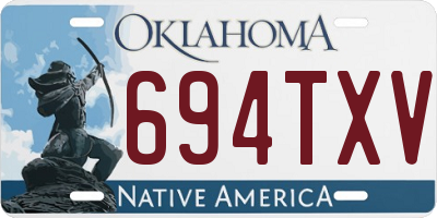 OK license plate 694TXV