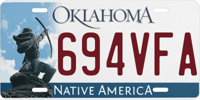 OK license plate 694VFA