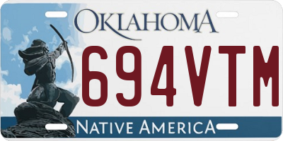 OK license plate 694VTM