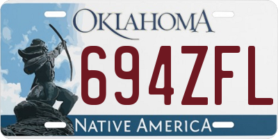 OK license plate 694ZFL